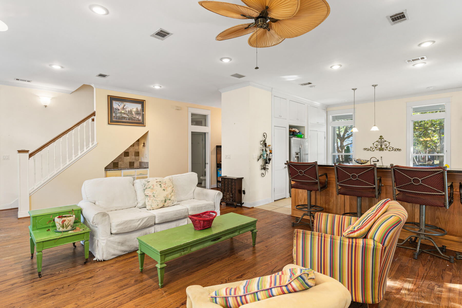 325 Botany Boulevard Santa Rosa Beach, FL 32459 - Photo 10 of 43 a living room with furniture kitchen view and a wooden floor