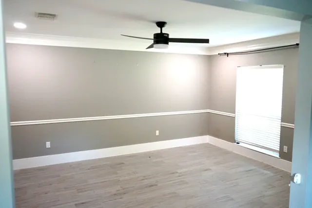 a view of a room with an empty space