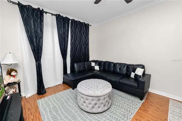 a living room with furniture and a couch