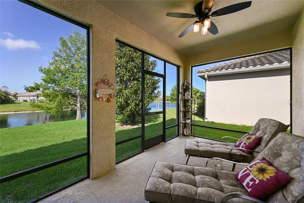 a living room with garden