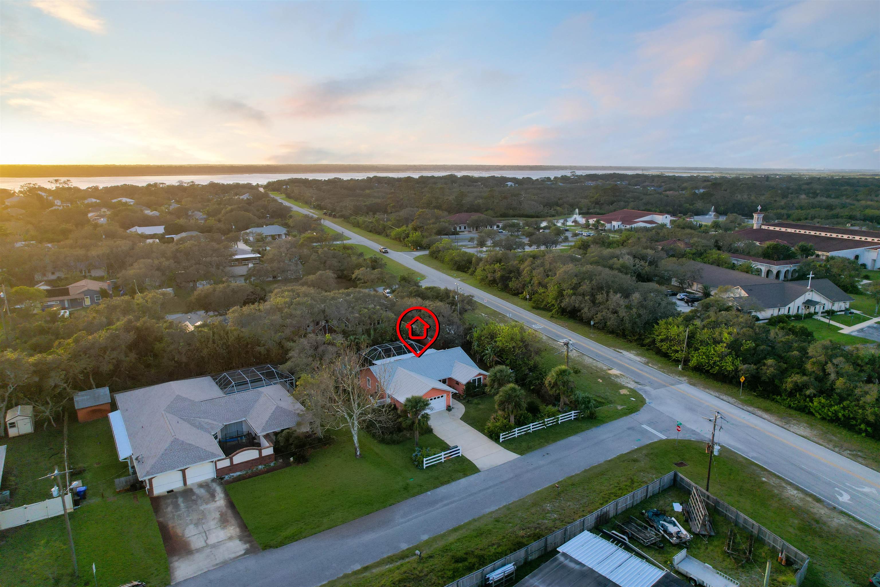 5301 1st Street St. Augustine, FL 32080 - Photo 34 of 36 an aerial view of house with yard