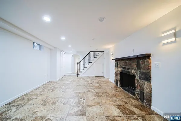 a view of a livingroom with a fireplace