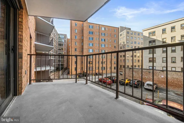 a view of staircase with large window