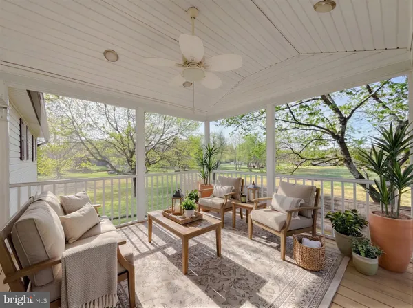 a view of outdoor space with garden and deck