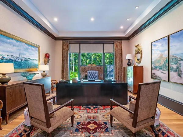 a room with furniture and rug