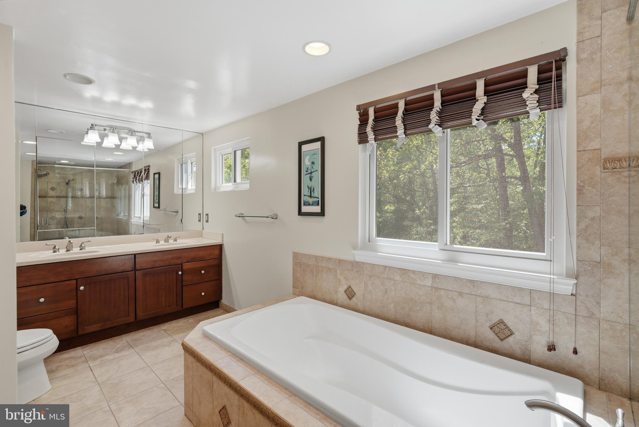 7006 Barnack Drive Springfield, VA 22152 - Photo 33 of 56 a spacious bathroom with a tub sink and mirror