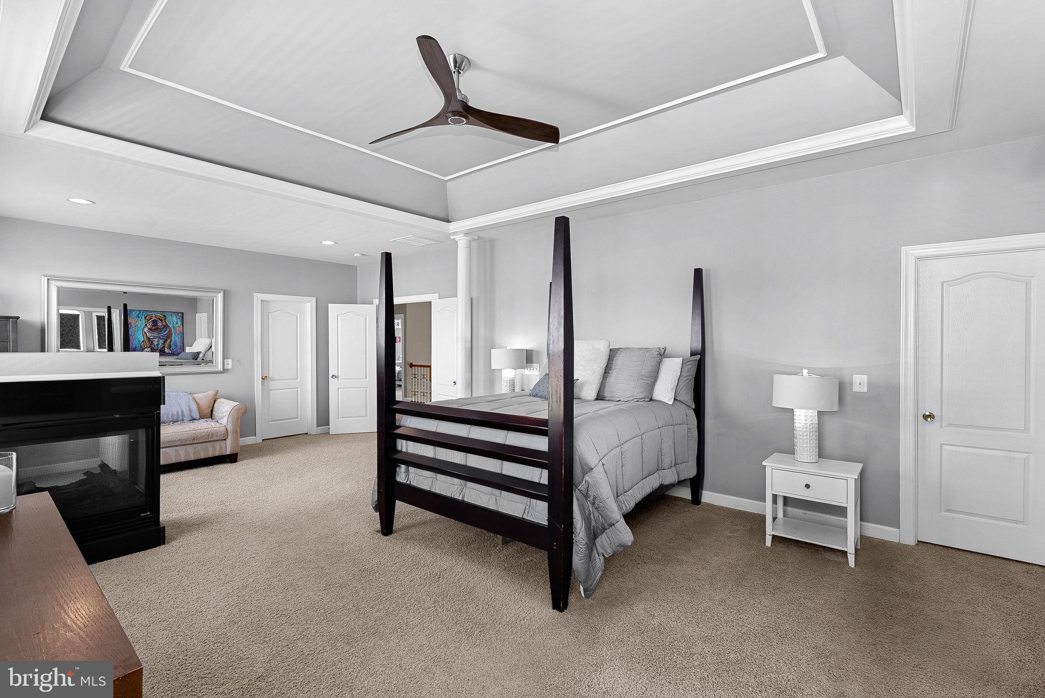 22461 Terra Rosa Place Ashburn, VA 20148 - Photo 25 of 67 a bedroom with a bed and a chandelier