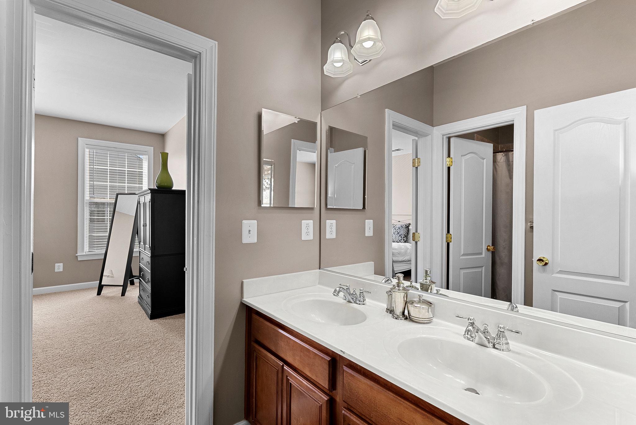 22461 Terra Rosa Place Ashburn, VA 20148 - Photo 34 of 67 a bathroom with a sink vanity and a mirror