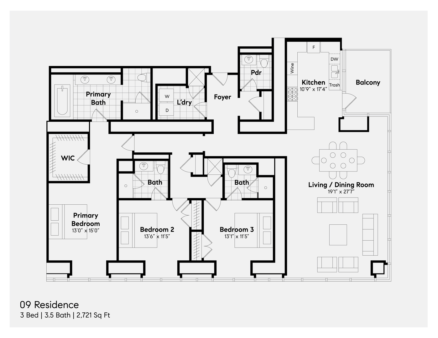 363 East Wacker Drive, Unit 3009 Chicago, IL 60601 - Photo 21 of 38 a black and white photo of a bedroom