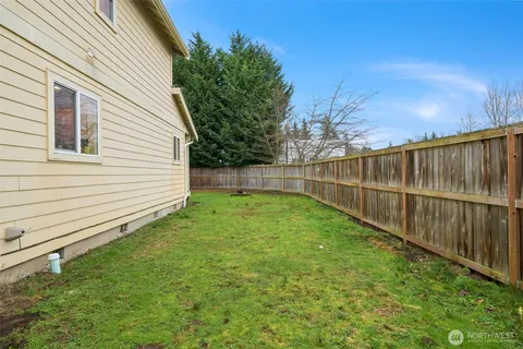 a view of a backyard with a garden
