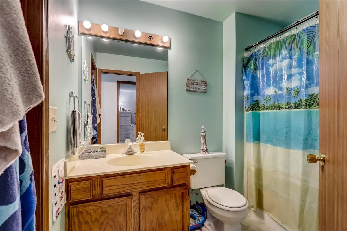323 Village Creek Drive Lake In The Hills, IL 60156 - Photo 16 of 28 a bathroom with a sink a toilet and shower