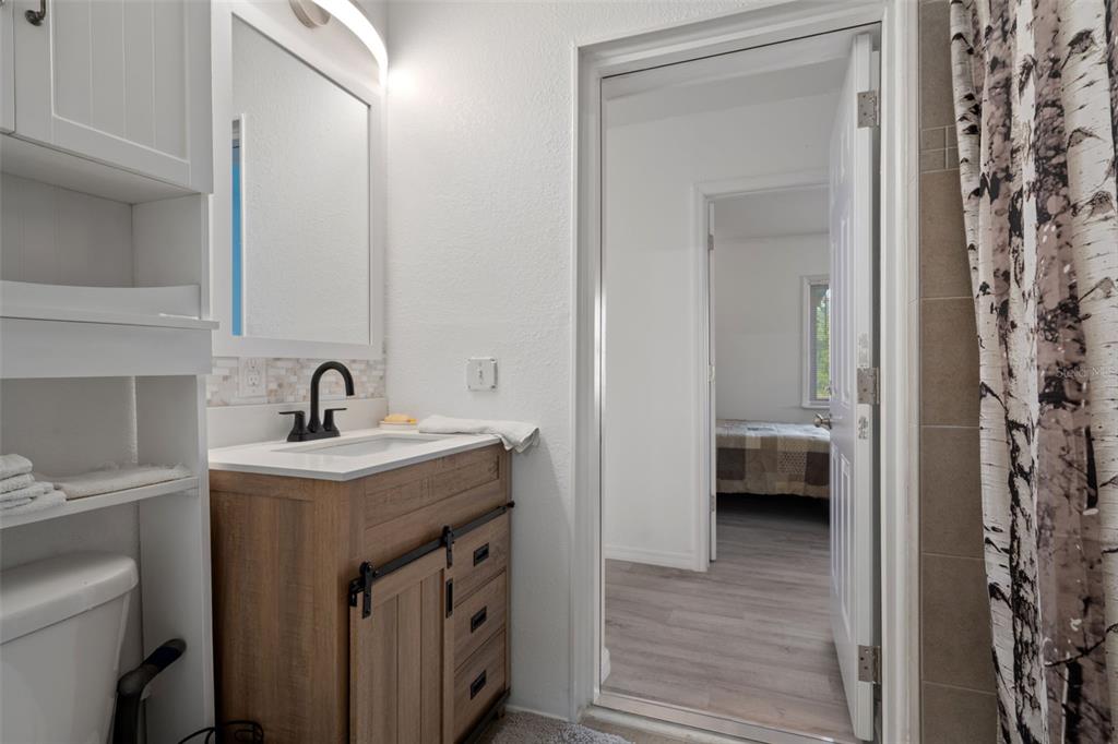 3320 Gardenia Drive Hernando Beach, FL 34607 - Photo 33 of 59 a bathroom with a sink and a mirror