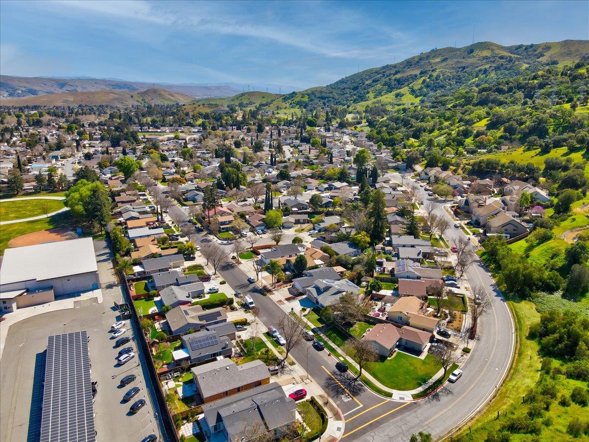 6763 Endmoor Drive San Jose, CA 95119 - Photo 29 of 32 an aerial view of residential houses with outdoor space and swimming pool