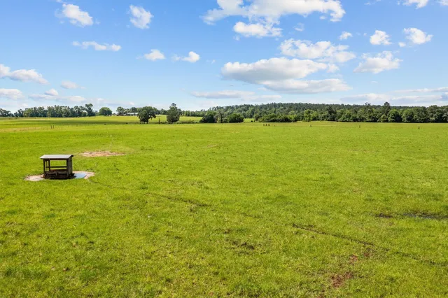 a view of a lake with a city