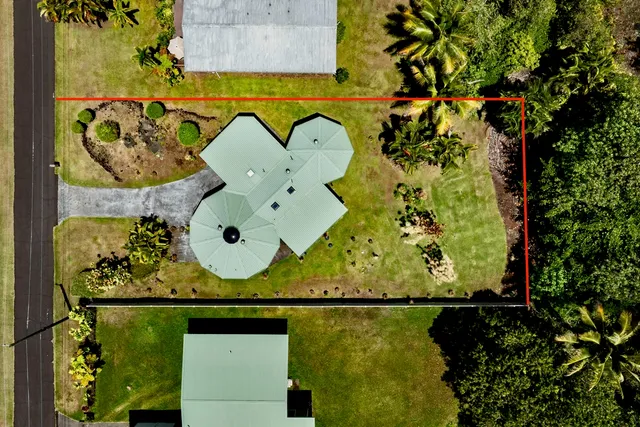 an aerial view of a fireplace