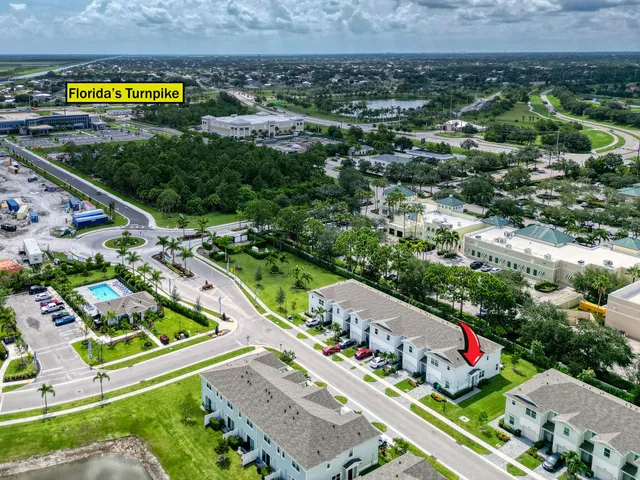 an aerial view of multiple house