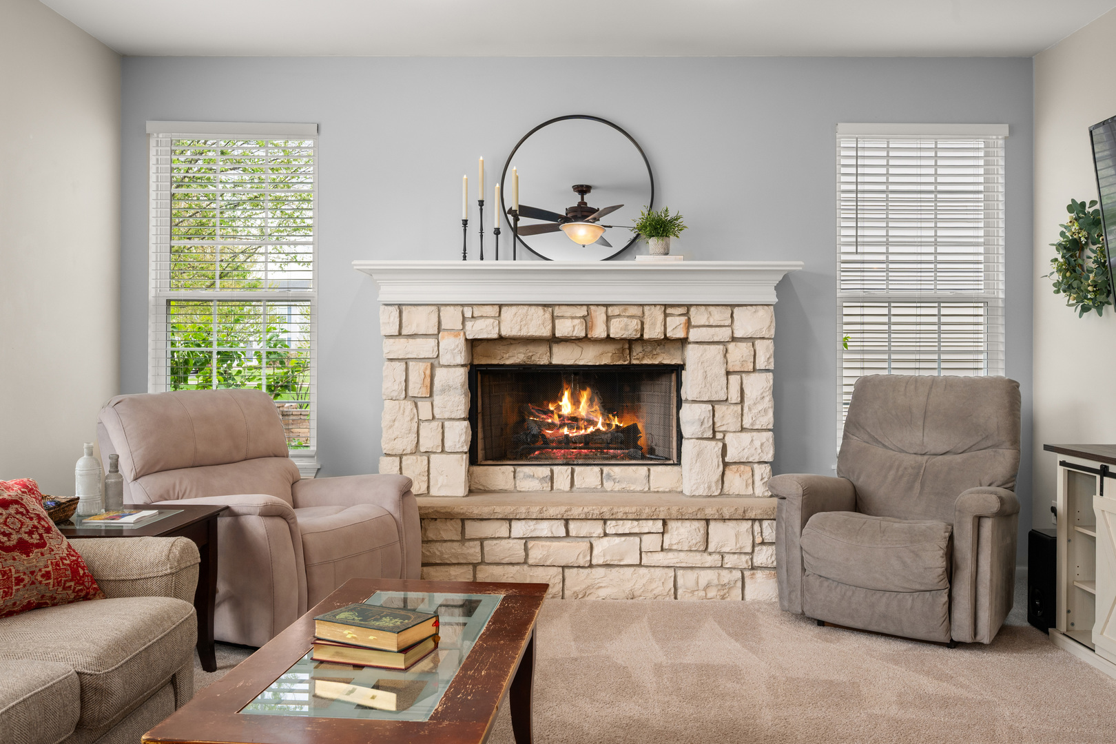 620 Northgate Drive Sycamore, IL 60178 - Photo 29 of 55 a living room with furniture and a fireplace
