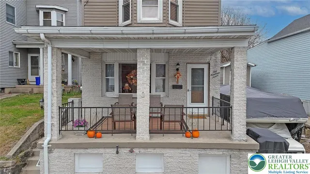 a view of living room and deck