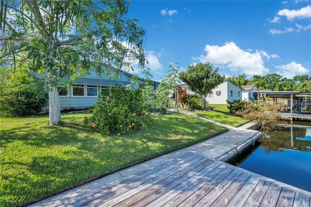 a view of a house with a backyard