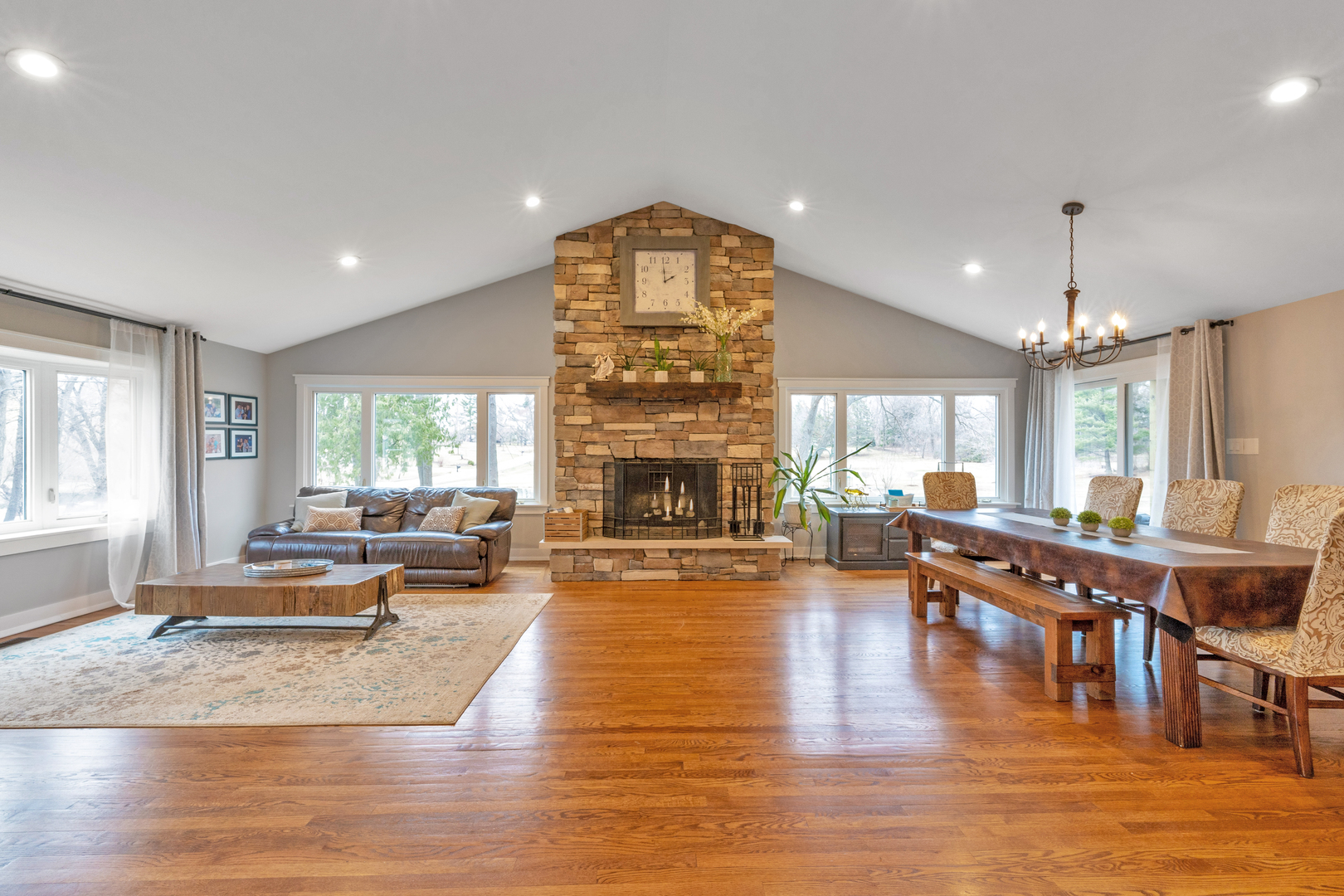 349 Haman Road Inverness, IL 60067 - Photo 11 of 36 a living room with fireplace furniture and a large window