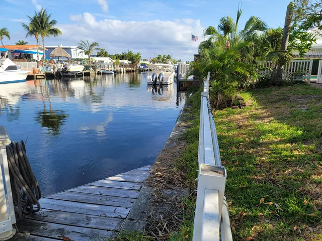 a lake view with a garden