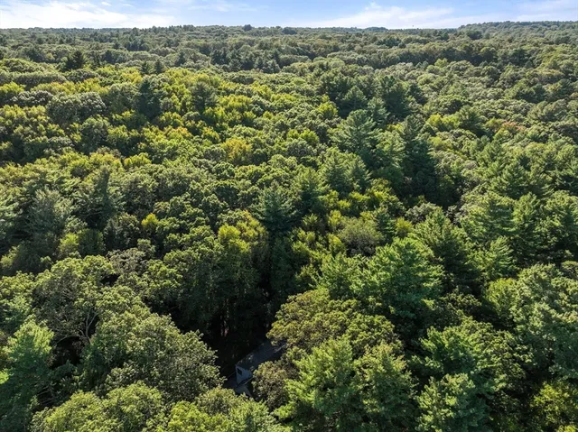 a view of a large yard with a house in the background