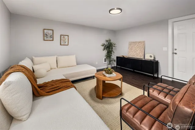 a living room with furniture