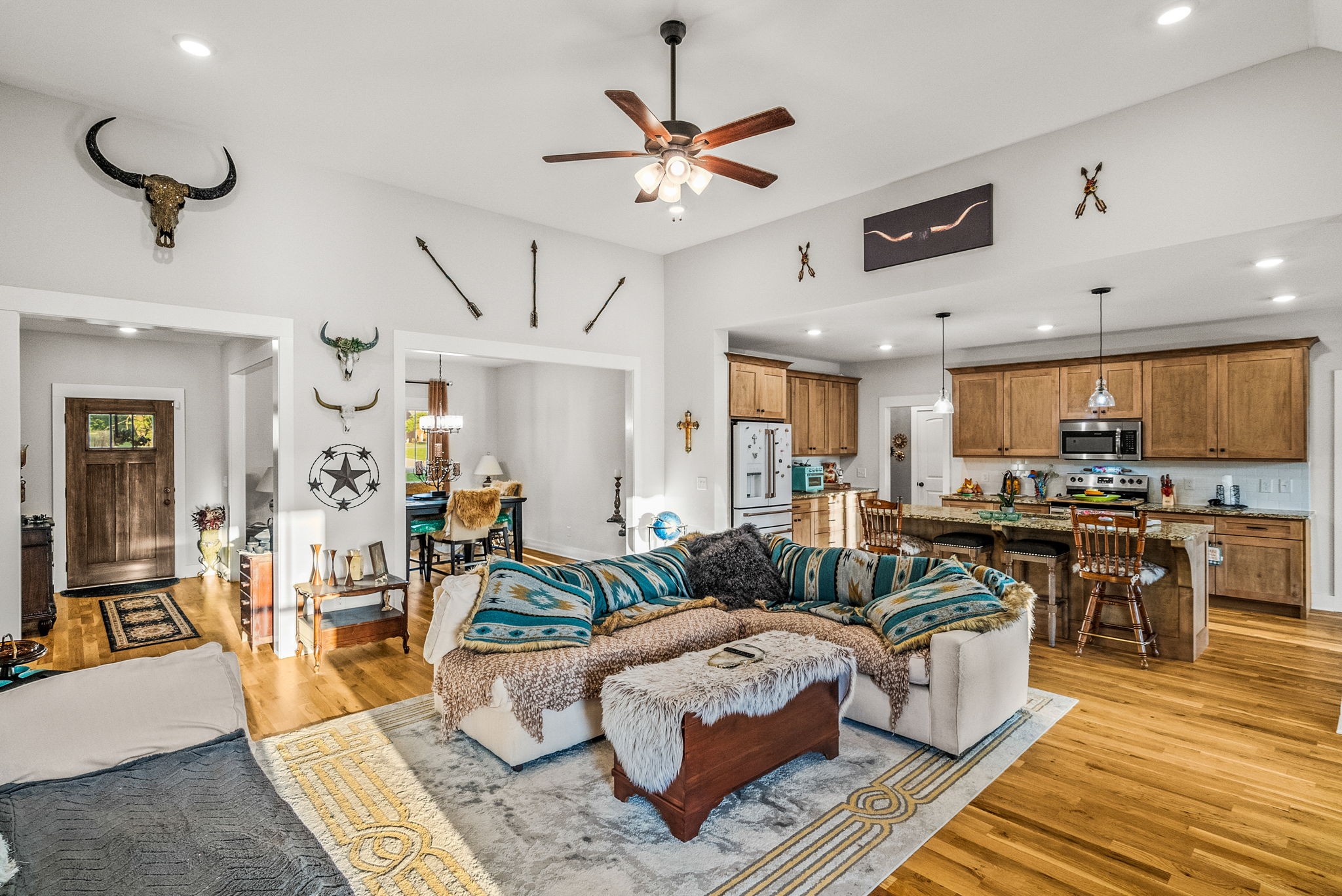 3378 New Hall Road Greenbrier, TN 37073 - Photo 26 of 83 a living room with furniture kitchen view and a chandelier