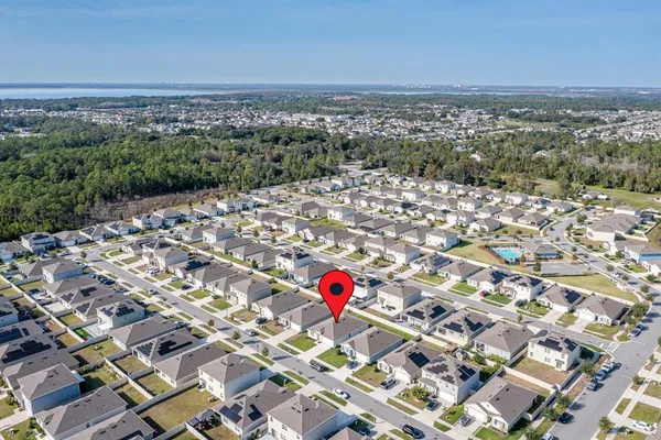 an aerial view of multiple house