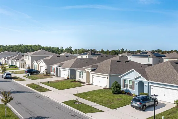 a view of a city in front of house