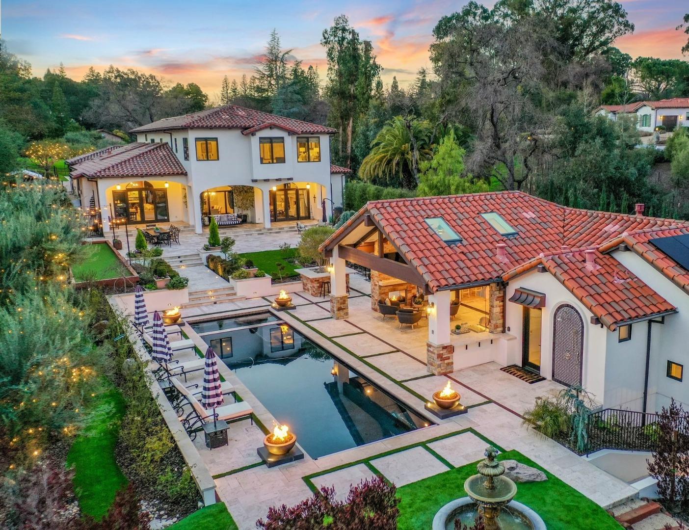 15890 Viewfield Road Monte Sereno, CA 95030 - Photo 1 of 1 an aerial view of a house with a swimming pool