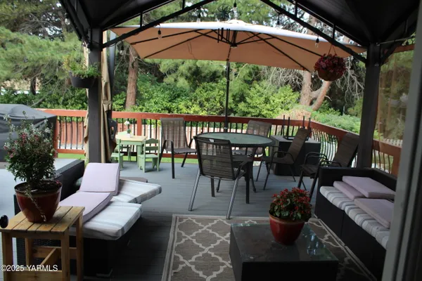 a outdoor space with furniture