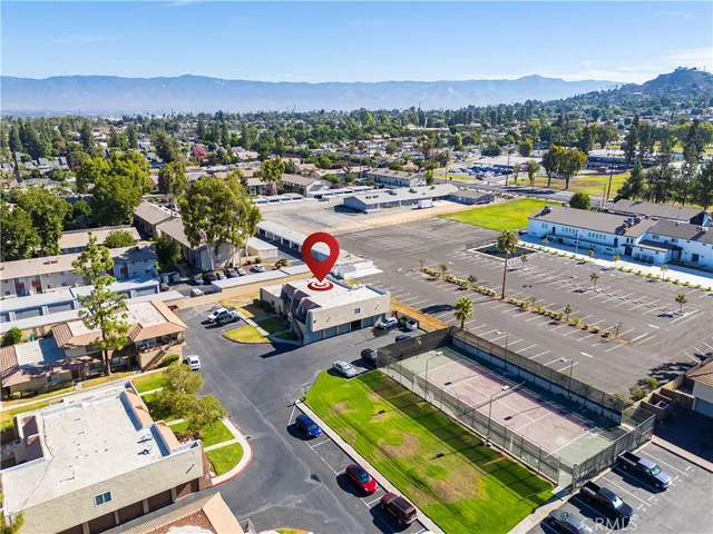 an aerial view of a city