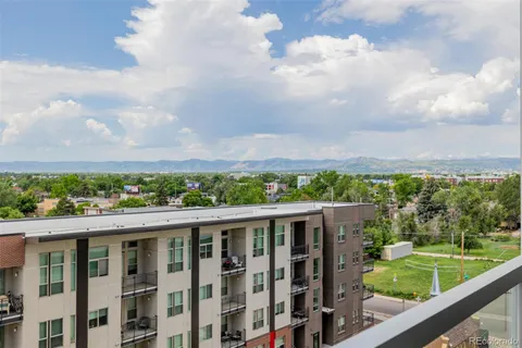a view of a city from a balcony