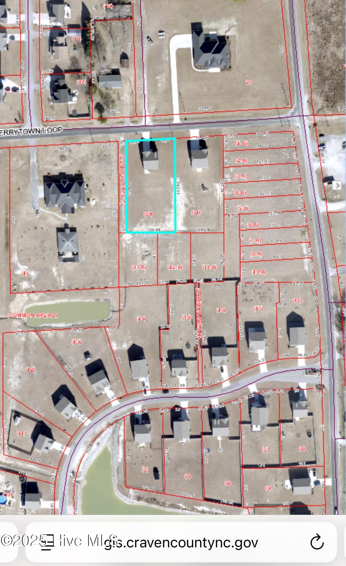 119 Perrytown Loop Road New Bern, NC 28562 - Photo 24 of 29 Screenshot from Craven Co GIS (Lot Lines Approximate)