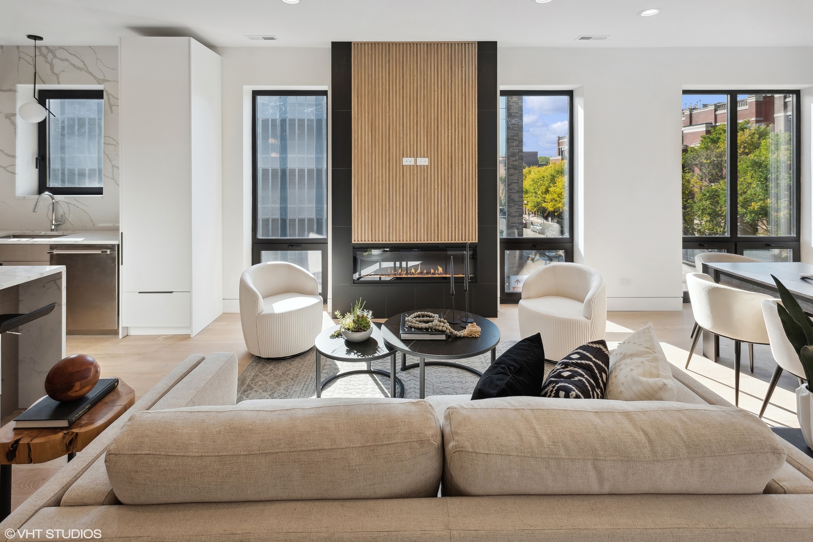 Undisclosed Address Chicago, IL 60657 - Photo 7 of 39 a living room with furniture and a fireplace