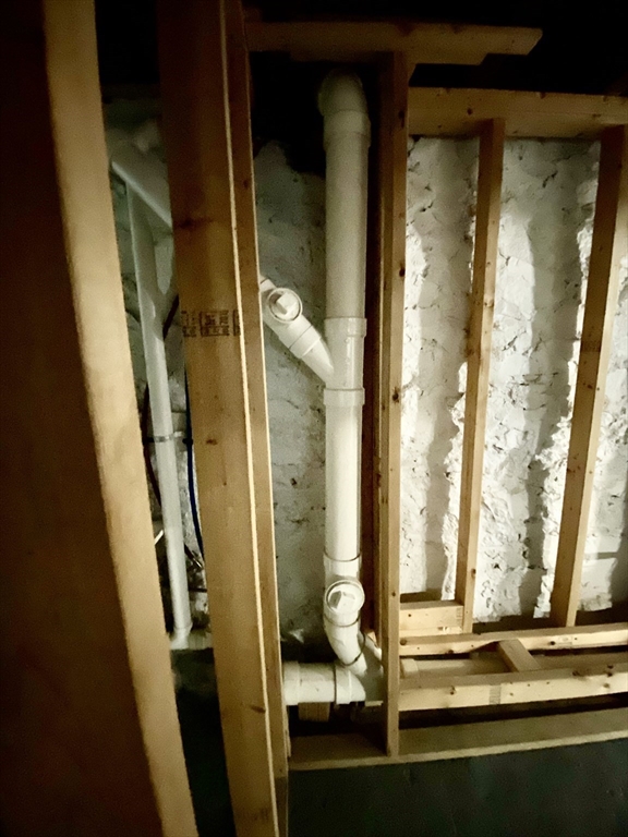 41-43 White Place Brookline, MA 02445 - Photo 10 of 14 a bathroom with a granite countertop shower and a mirror