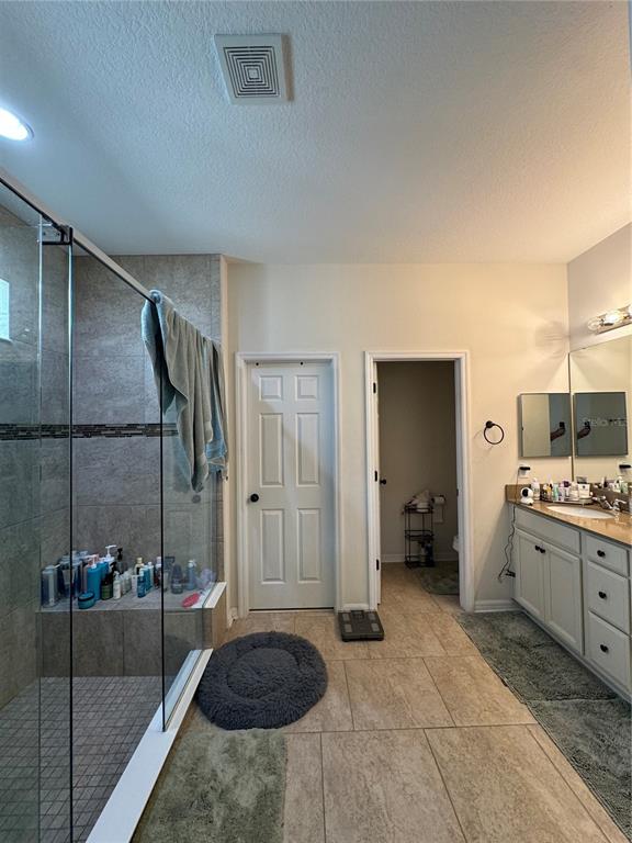 14645 Magnolia Ridge Loop Winter Garden, FL 34787 - Photo 10 of 20 a spacious bathroom with a granite countertop sink a mirror and a shower