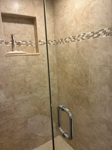 a bathroom with a shower