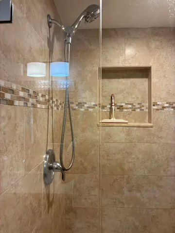 a bathroom with a shower