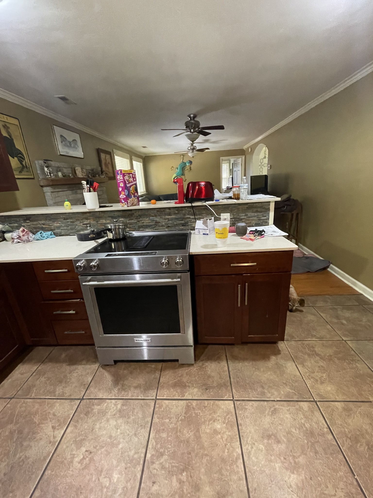 265 Harris Hollow Road Pleasant Shade, TN 37145 - Photo 5 of 15 a kitchen with a stove top oven and cabinets