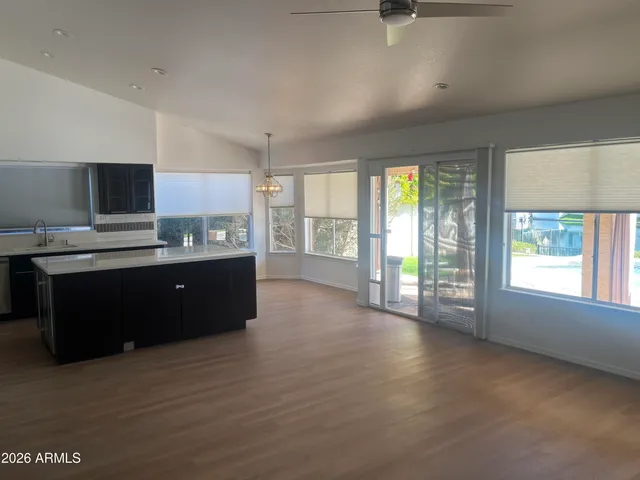 a room with a large window