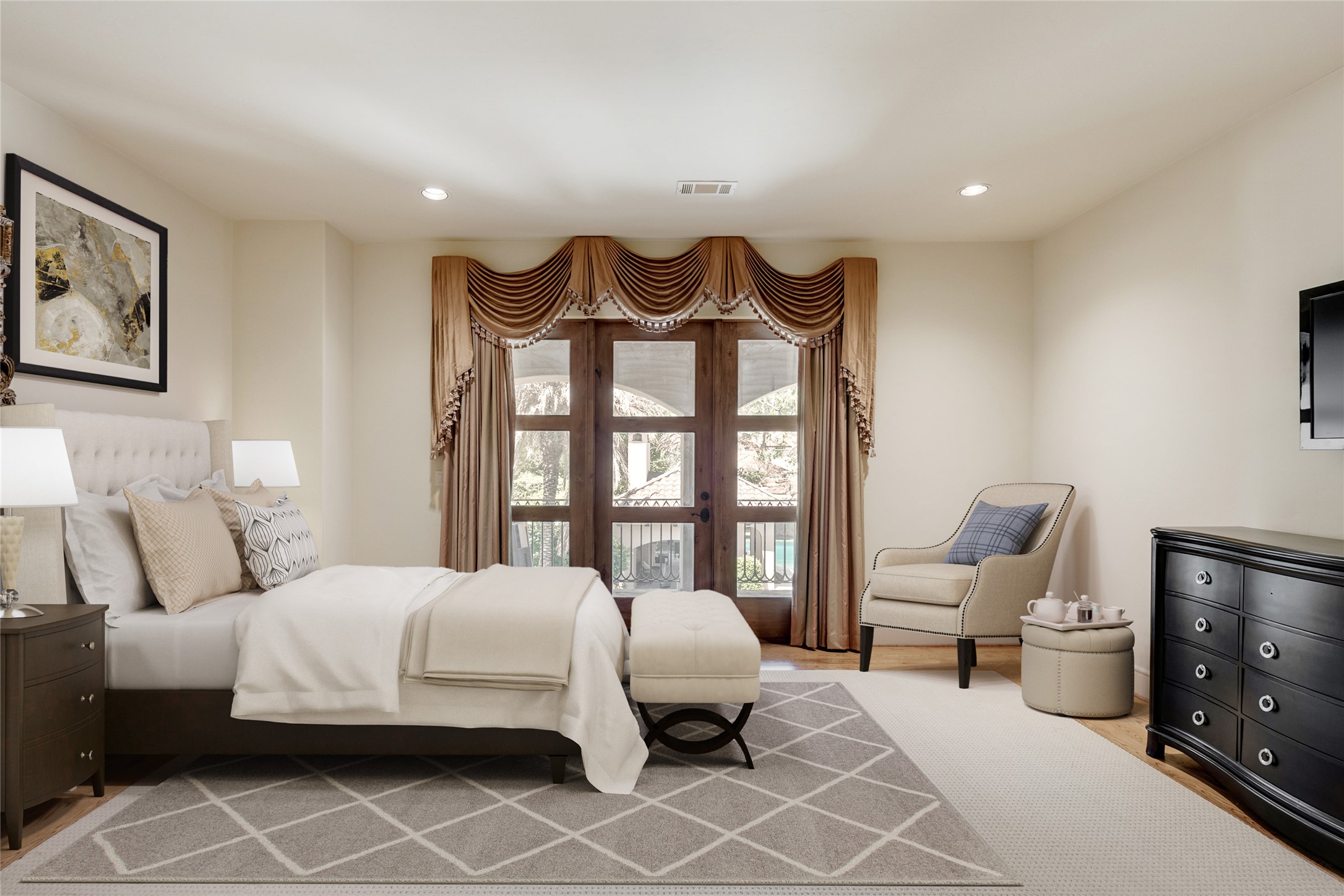 701 West Friar Tuck Lane Houston, TX 77024 - Photo 25 of 43 a bedroom with a bed and a couch