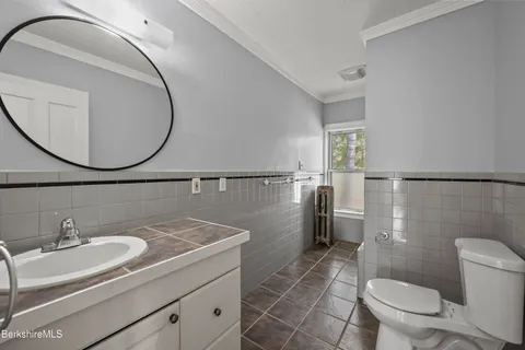 a view of a tree in the middle of a yard