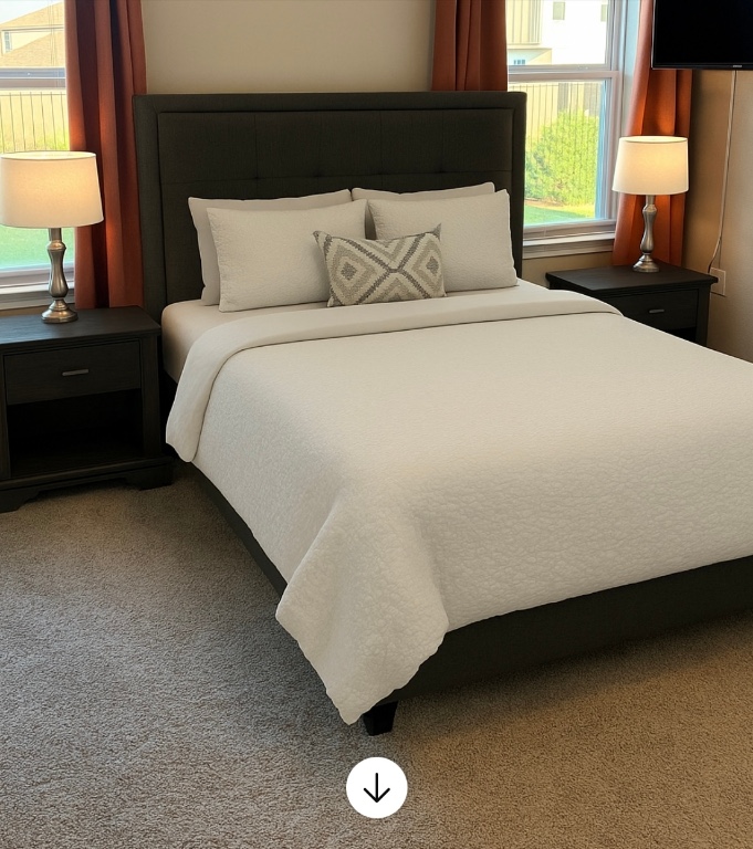 305 Rusk Bluff Avenue Leander, TX 78641 - Photo 19 of 34 a bedroom with a bed and a lamp