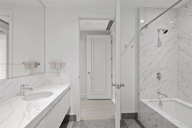 a front view of multiple building