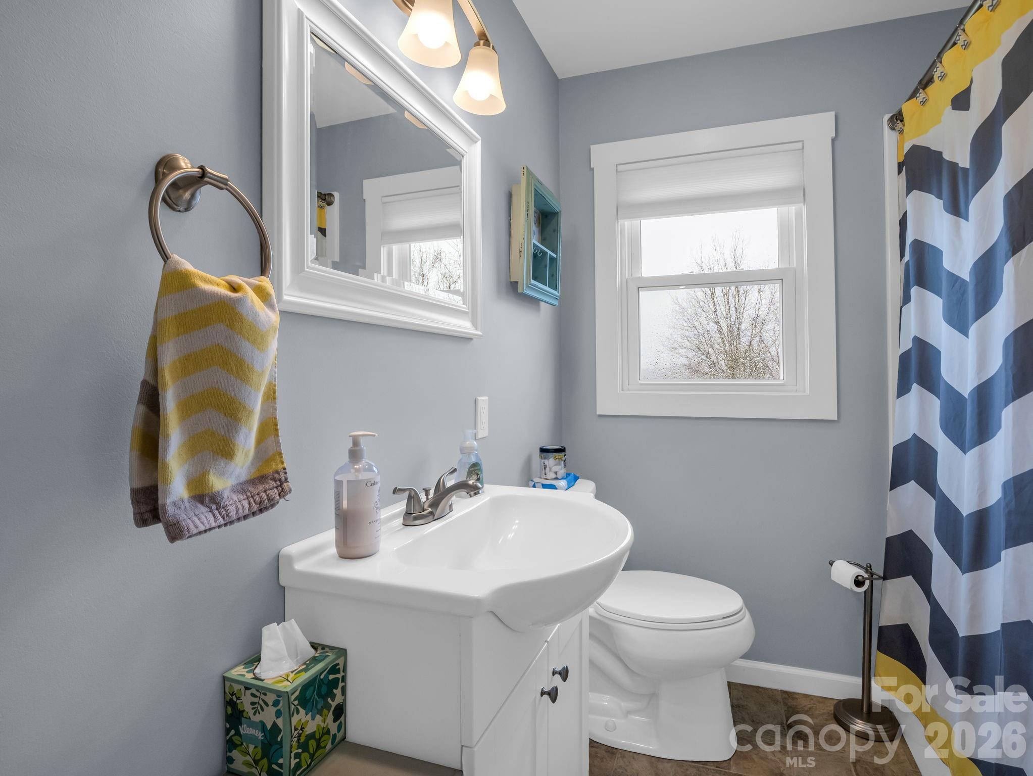 1086 Carters Ridge Road Spruce Pine, NC 28777 - Photo 14 of 48 a bathroom with a sink toilet and mirror