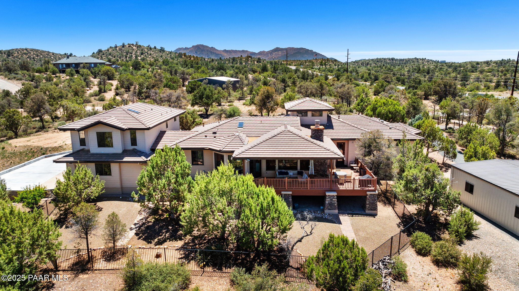 13175 North Bull Run Road Prescott, AZ 86305 - Photo 55 of 60 an aerial view of a house with a garden