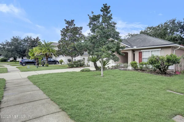 a house view with a garden space