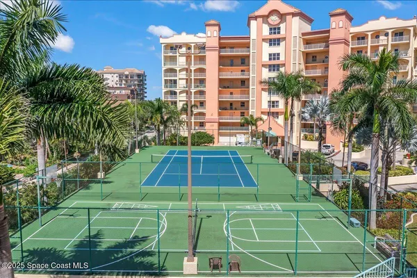 a building view with a outdoor space